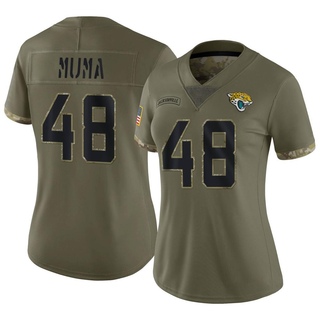 Limited Chad Muma Women's Jacksonville Jaguars 2022 Salute To Service Jersey - Olive