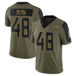 Limited Chad Muma Youth Jacksonville Jaguars 2021 Salute To Service Jersey - Olive