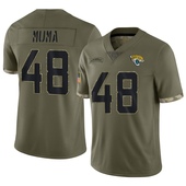 Limited Chad Muma Youth Jacksonville Jaguars 2022 Salute To Service Jersey - Olive